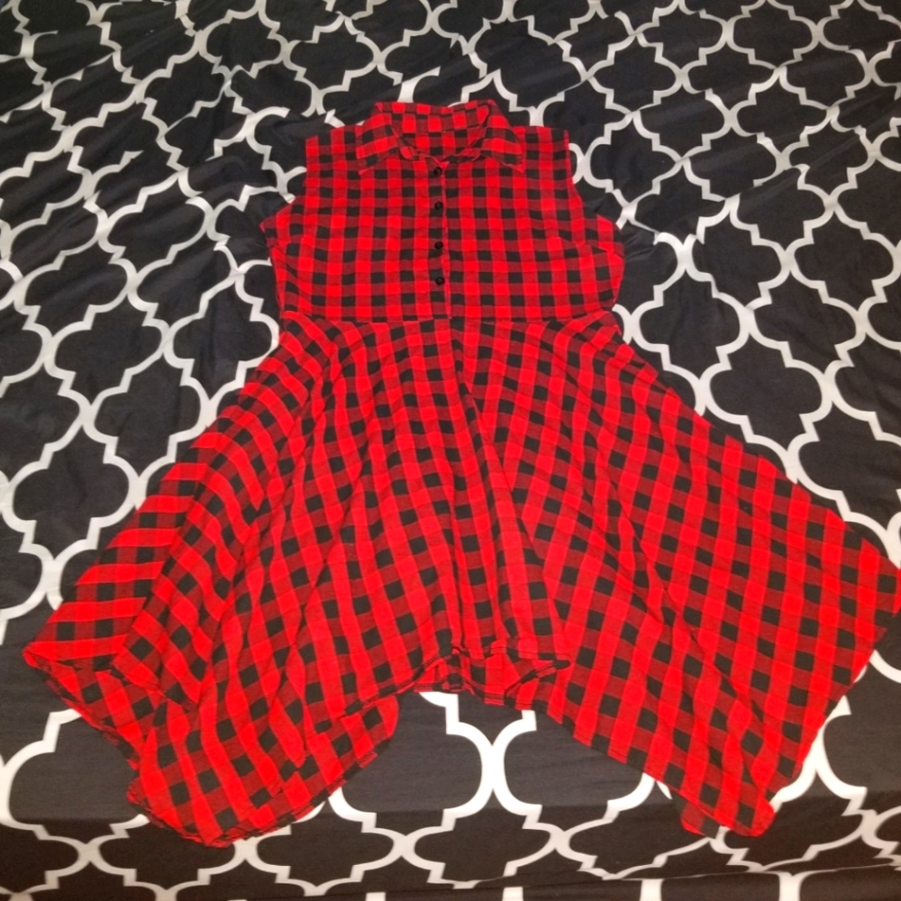 Black and Red Checkered Dress